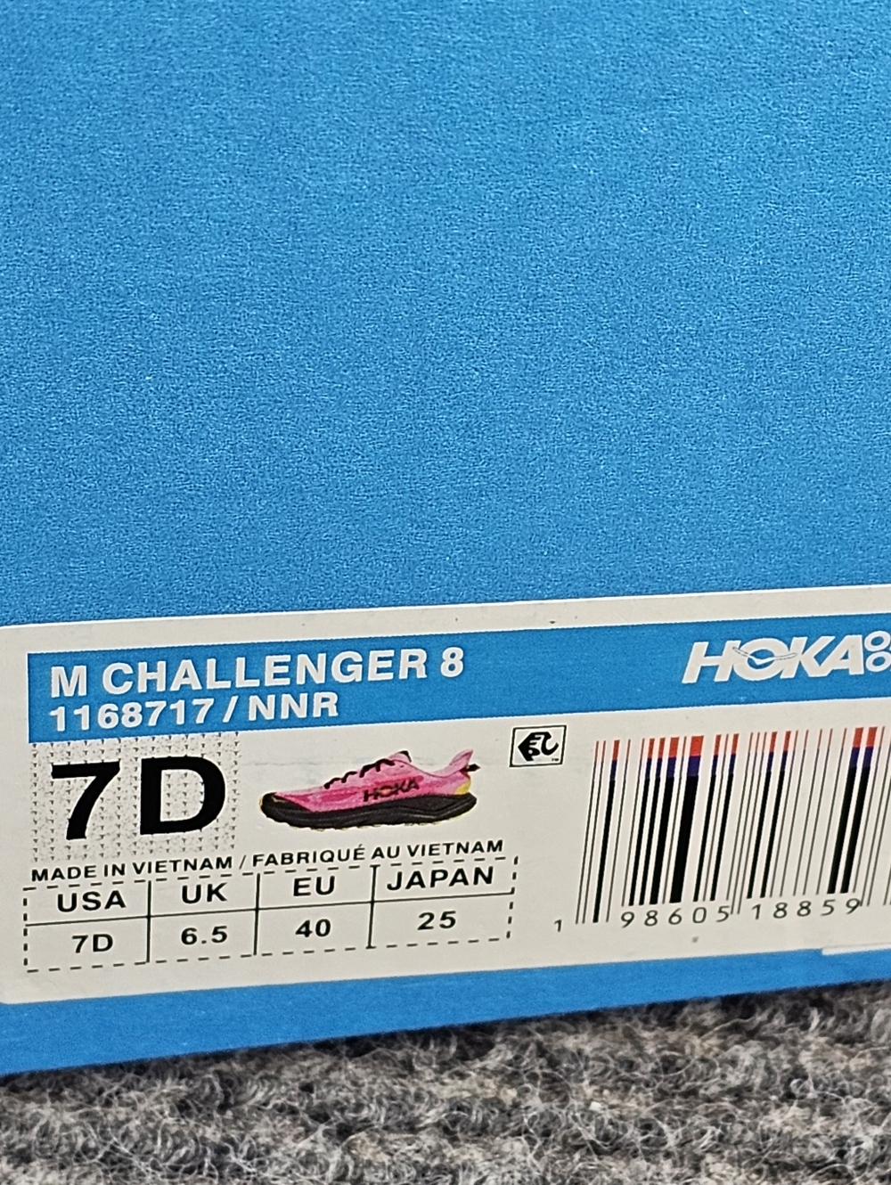 HOKA Womens Size 7D Challenger 8 Pink Trail Running Shoes - Picture 9 of 10